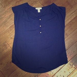 Forever 21 Blue Top w/ Gold Buttons